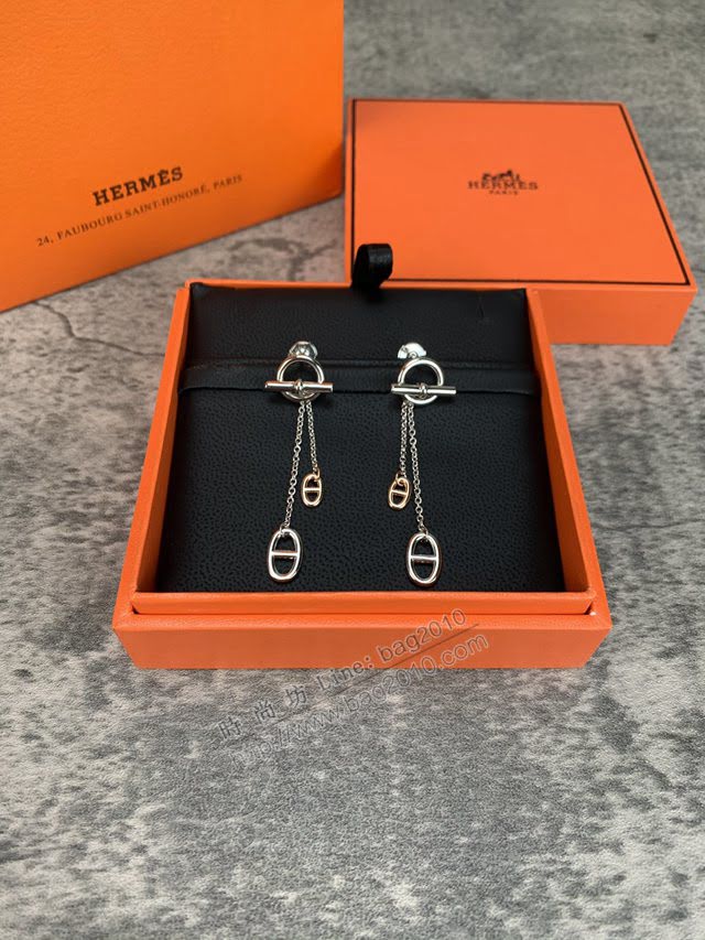 Hermes首飾品 愛馬仕時尚百搭耳環吊環 Hermes豬鼻子長款耳釘  zgh1536